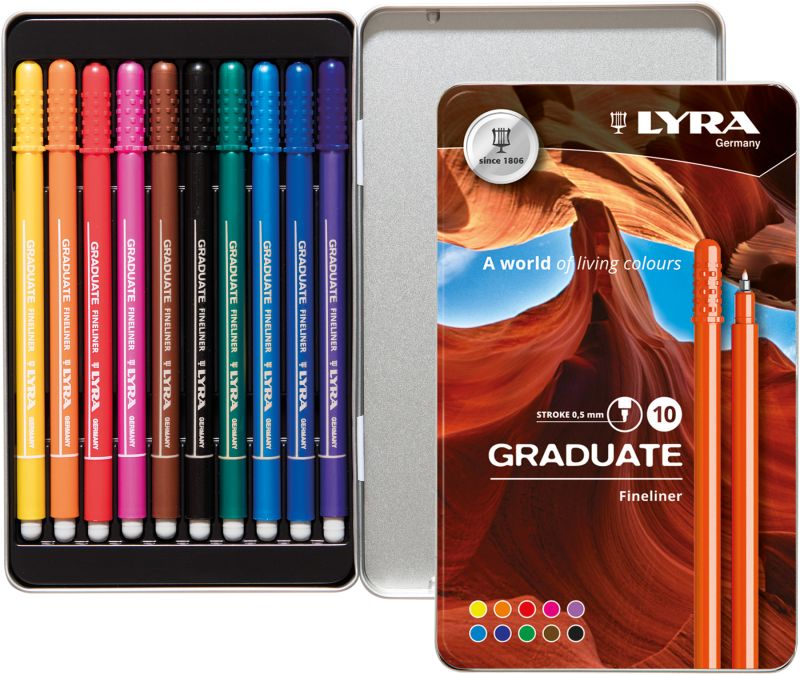 Lyra Graduate Fineliners Metal Box Set