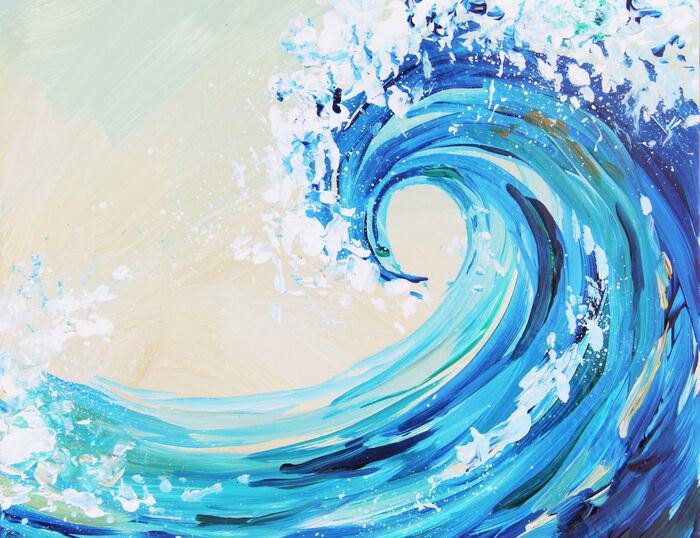ocean Wave Painting by Ashley Krieger