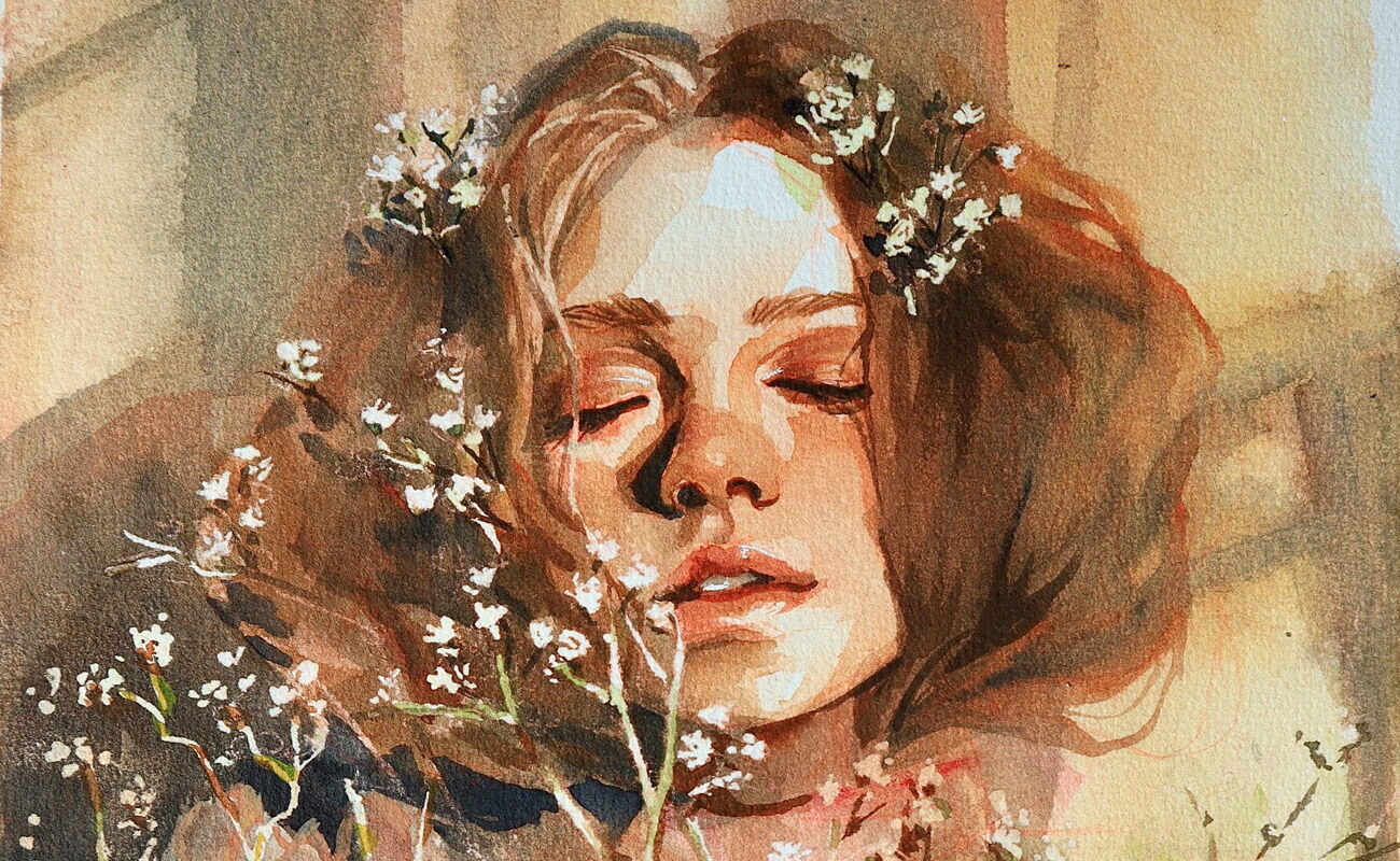 Watercolor Portrait Painting by Hazylle Mae