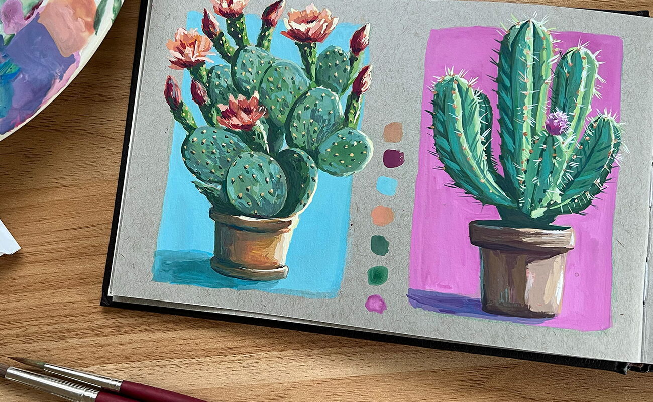 Gouache cactuses by Sofia Pavan Macias