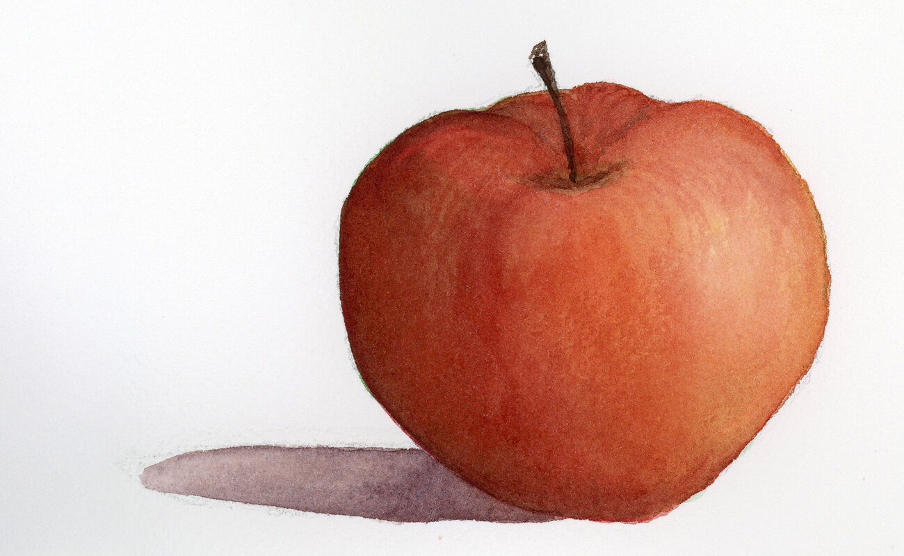 Apple watercolor painting by Mallery Jane